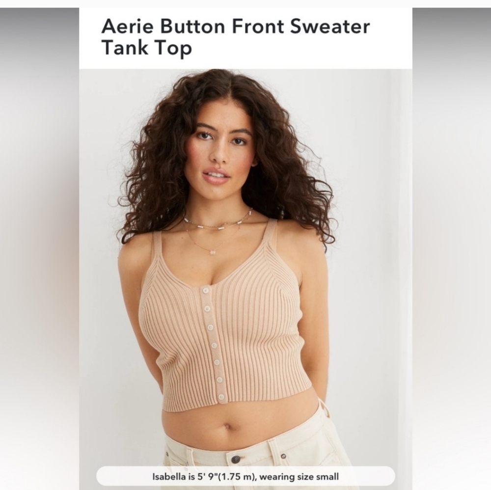 Aerie Button Front Sweater Tank Top - Picture 4 of 4